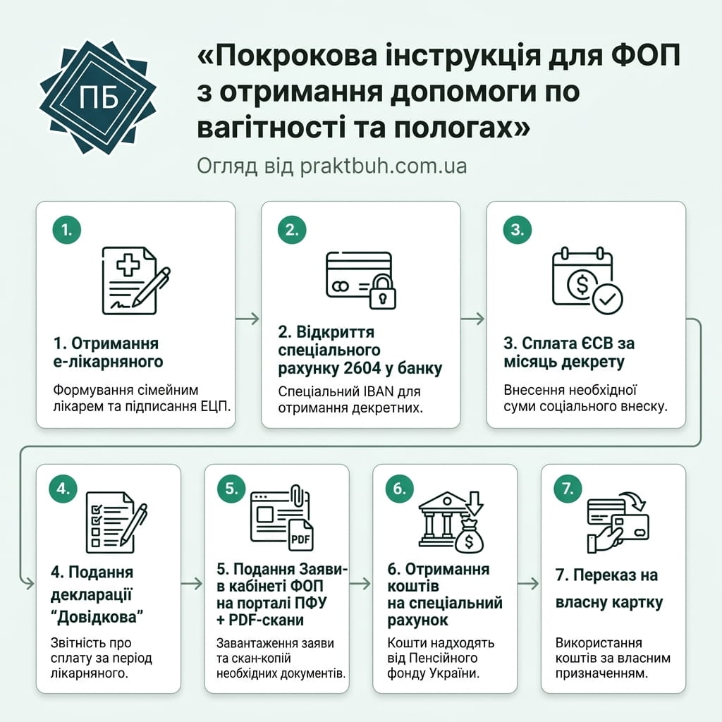 Покрокова інструкція для ФОП з отримання декретних